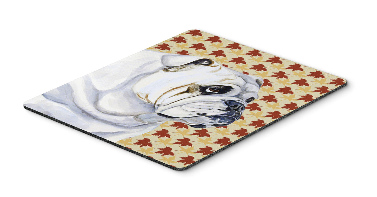 Caroline's Treasures LH9094MP "Bulldog English Fall Leaves Portrait Mouse Pad, Hot Pad or Trivet" for Home Office Gaming Working Computers Laptop
