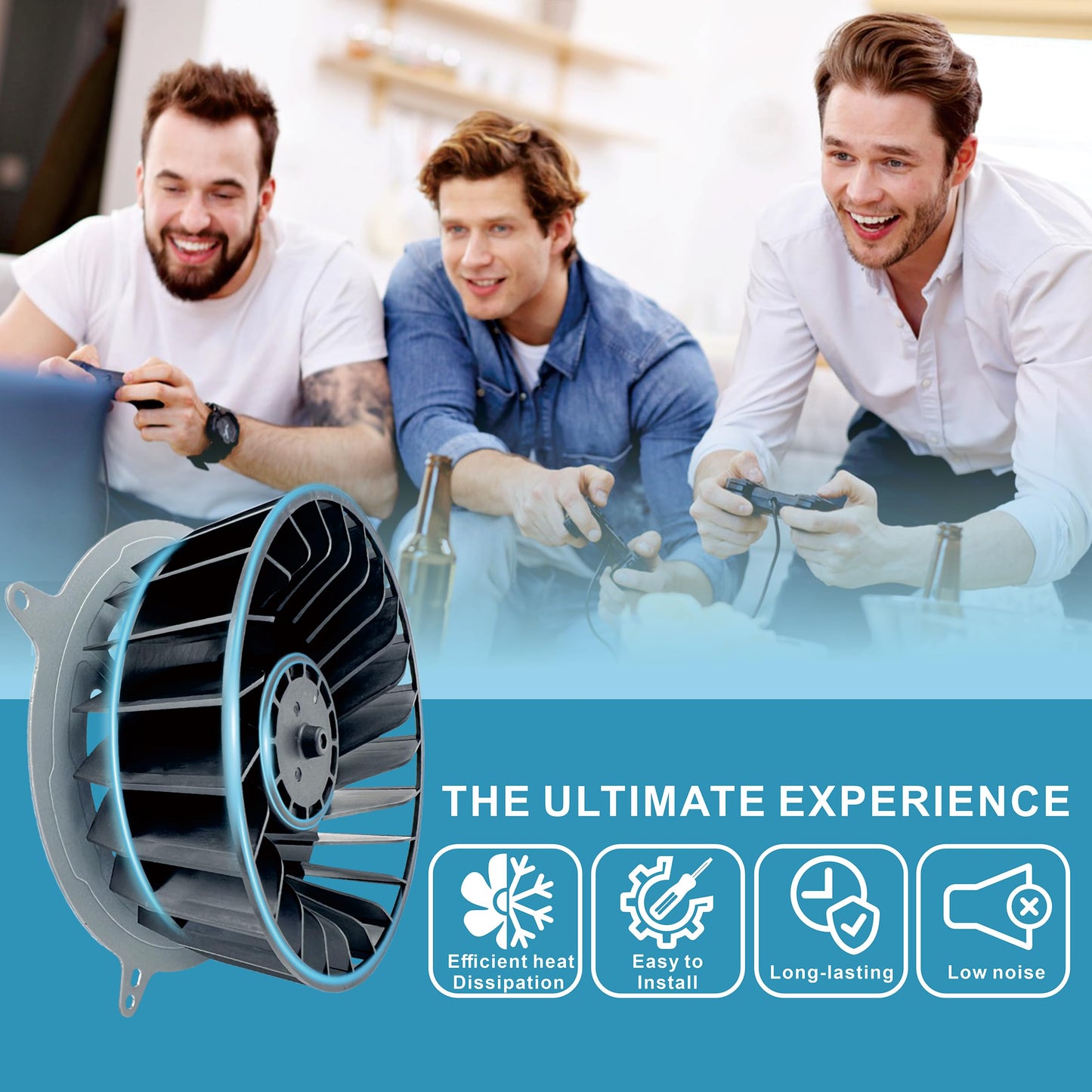 MEGAttA MPS5 Replacement of Internal Cooling Fan for Sony PS5 Cooling Fan PlayStation 5 PS5 Series 23 Blades 12V 2.15A Silence Cooler PS5 CPU Cooling