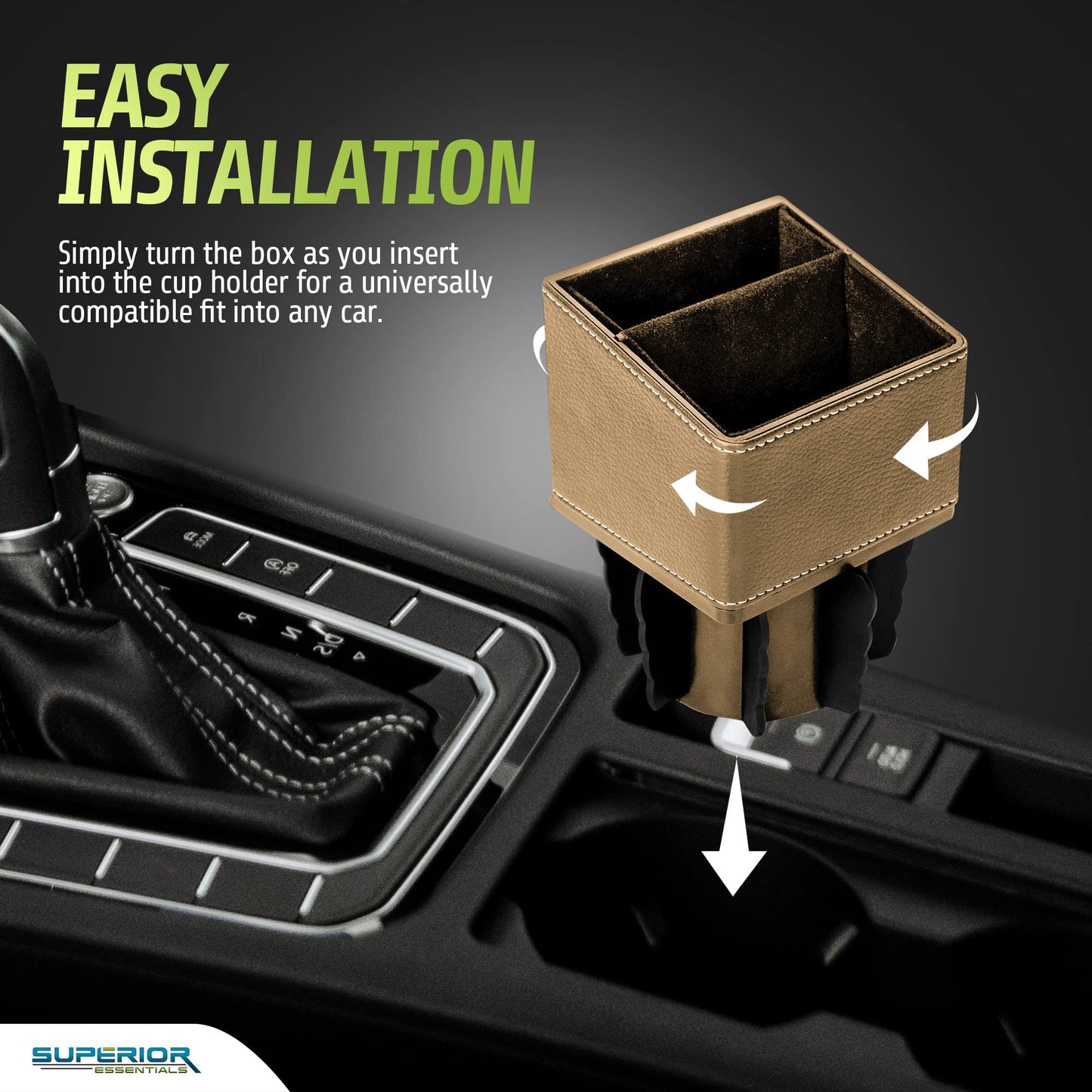 Superior Essentials Car Phone Mount & Key Storage Expander - Universal Size Phone Holder for Car - Elegant Design with Easy Installation - Effortless