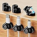 gliship 6 Pack Magnetic Cable Clips, Smooth Adjustable Cell Phone Cord Holder with Shoe-Shaped, String Light Clips for Home, Office, Wall, Nightstand