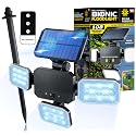 Bell+Howell Bionic Flood Light ASON TV, Solar Lights Outdoor Waterproof- 50% Brighter 108 COB-LED's w/Motion Sensor 180° Swivel, Adjustable Panels