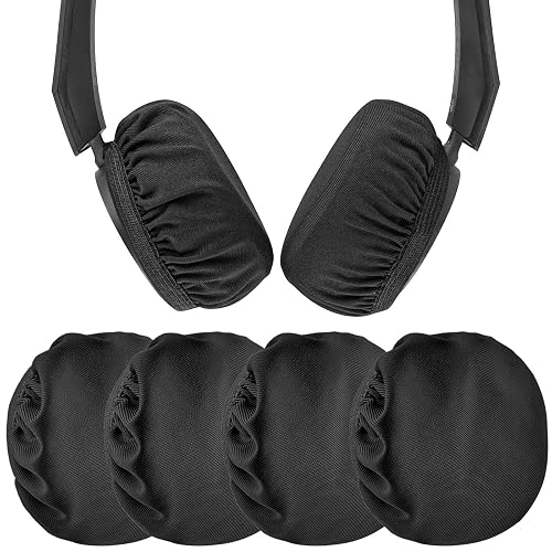 Geekria 2 Pairs Flex Fabric Headphones Ear Covers - Product Safety Certified - Washable & Stretchable Earcup Protectors for Over-Ear Headsets, Sweat