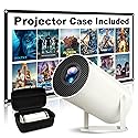 Mini Projector, Native 1080P Portable Projector with Carrying Case, 4K Support, 270°Rotatable Outdoor Movie Proyector, Home Theater Projector