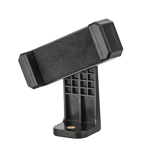 BONFOTO Universal Cell Phone Tripod Mount Adapter,Rotates Vertical and Horizontal, Adjustable with Padded Clip Fits for All Smartphones Compatible
