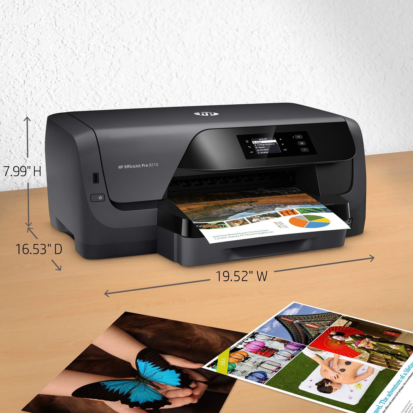 HP OfficeJet Pro 8210 Wireless Color Printer, HP Instant Ink & Amazon Dash Replenishment ready (D9L64A) (Renewed)