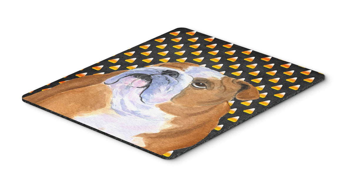 Caroline's Treasures SS4285MP Bulldog English Candy Corn Halloween Portrait Mouse Pad, Hot Pad or Trivet for Home Office Gaming Working Computers