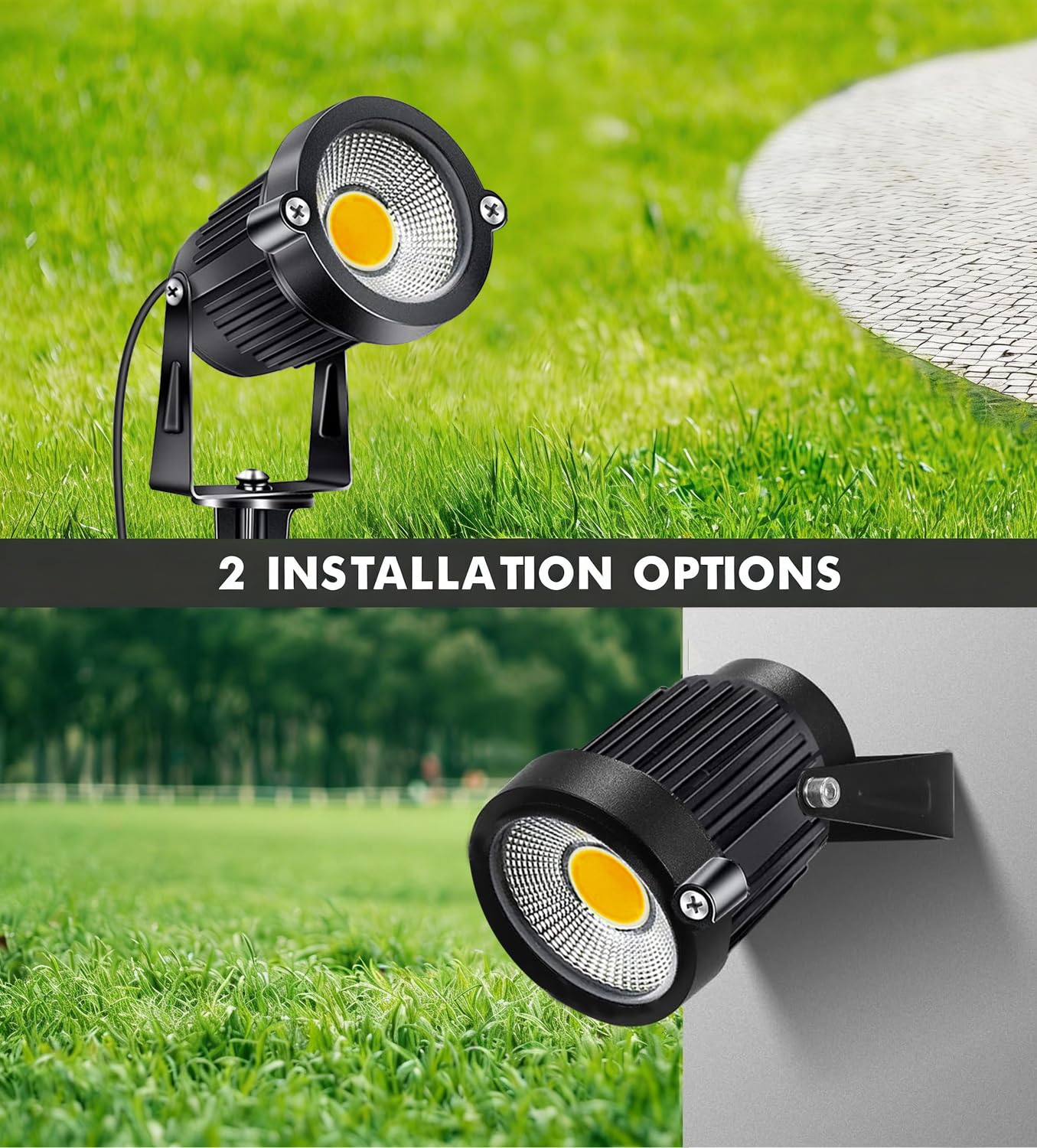AHSELLUS Low Voltage Landscape Lights 5W 500LM 12V 24V Outdoor LED Landscape Lighting 3000K Warm White IP66 Waterproof Garden Pathway Lights Yard Lawn