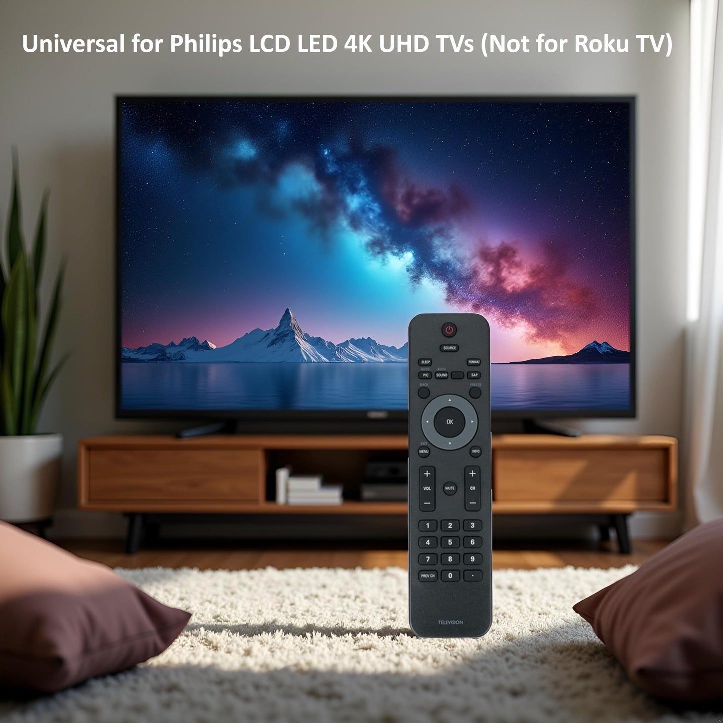 Universal Remote Control Compatible for All Philips LCD LED TV - Not Setup Required