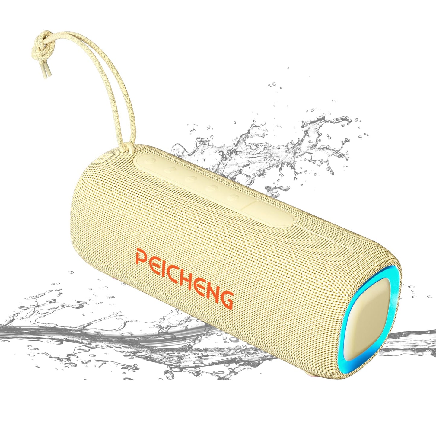 PEICHENG Bluetooth Speaker, Portable Wireless Clear Loud Stereo Sound IPX5 Waterproof with RGB Lights BT5.3 Long Playtime TWS Pairing,for Home Party