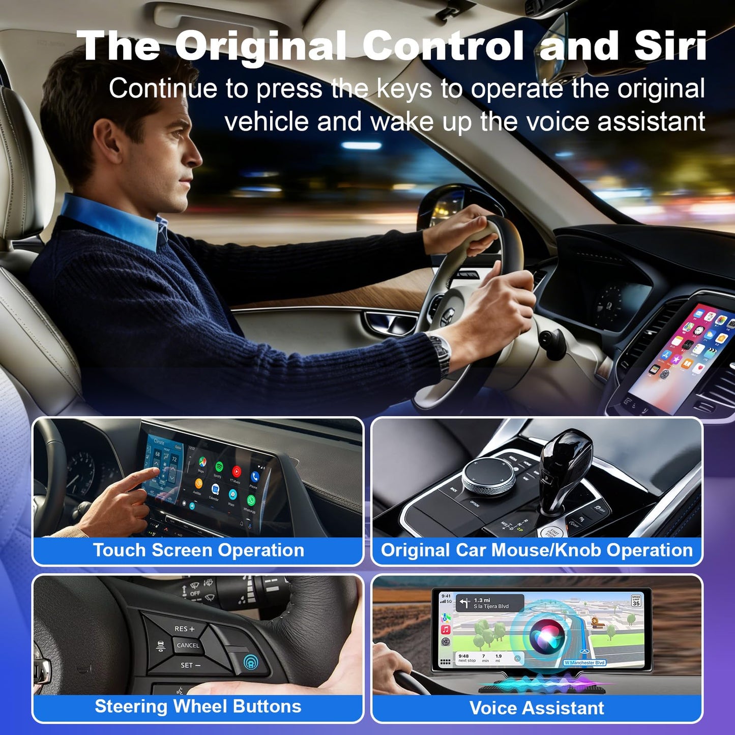 Wireless CarPlay Adapter for Apple iPhone & Android Auto, Wireless Adapter 2026 Upgraded Mini Bluetooth CarPlay 2-in-1 Car Audio & Video Accessories
