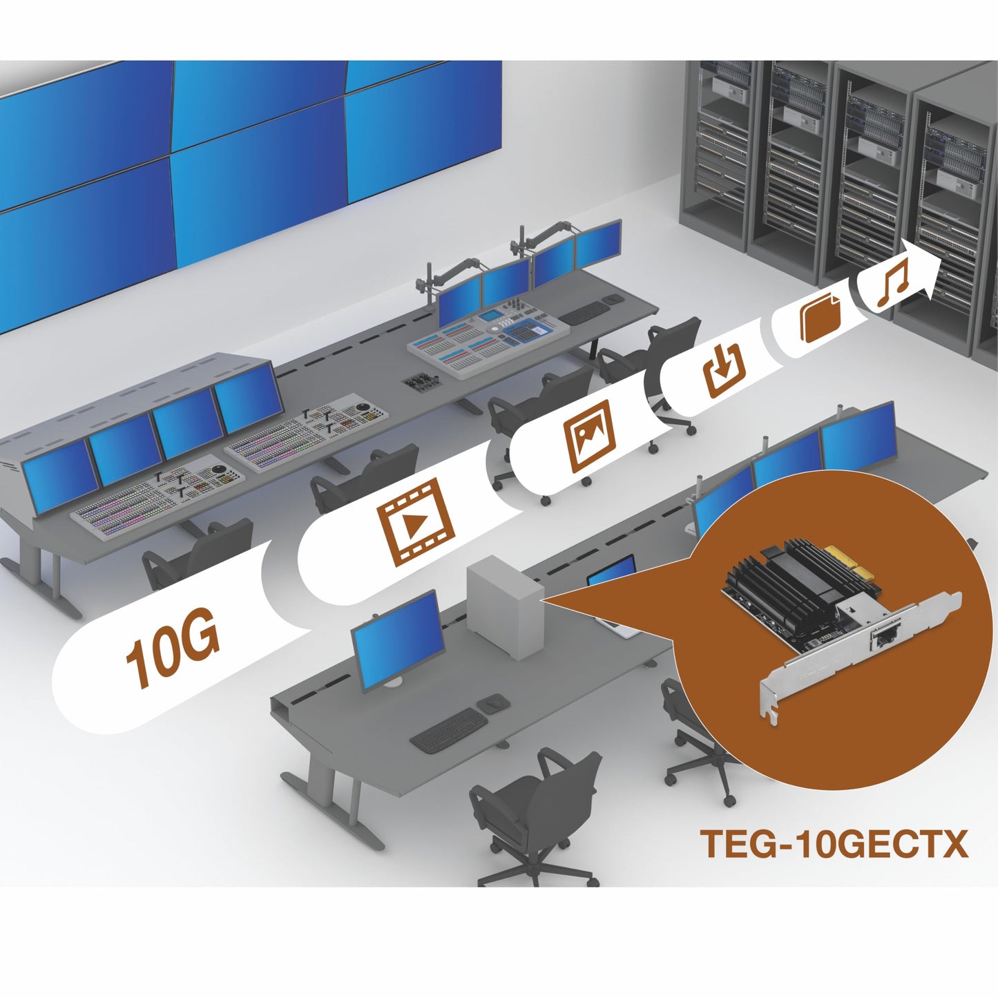 TRENDnet 10G PCIe Network Adapter, TEG-10GECTX, Convert a PCI Express Slot Into a 10 Gigabit Ethernet Port, 802.1Q VLAN Tagging, Windows and Windows