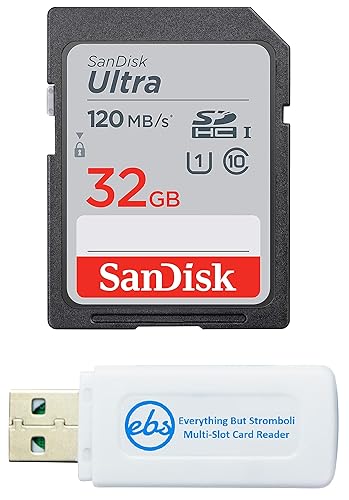 SanDisk Ultra SDHC 32GB SD Card for Camkory Digital Photo Frame Works with 8 Inch, 10 inch, 12 inch Display (SDSDUN4-032G-GN6IN) Bundle with (1)