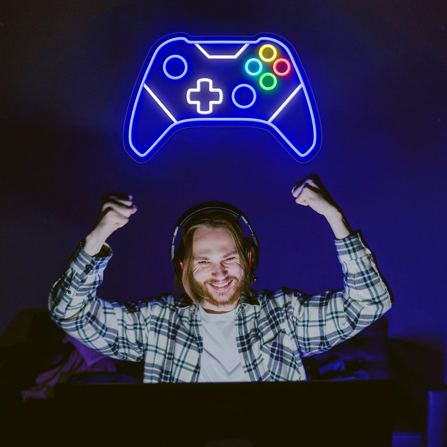 Gamer Neon Sign, Gaming Neon Sign for Gamer Room Decor, Gaming Lights for Wall Decor, Boys Bedroom and Video Game Room, USB Powered Adjust Brightness