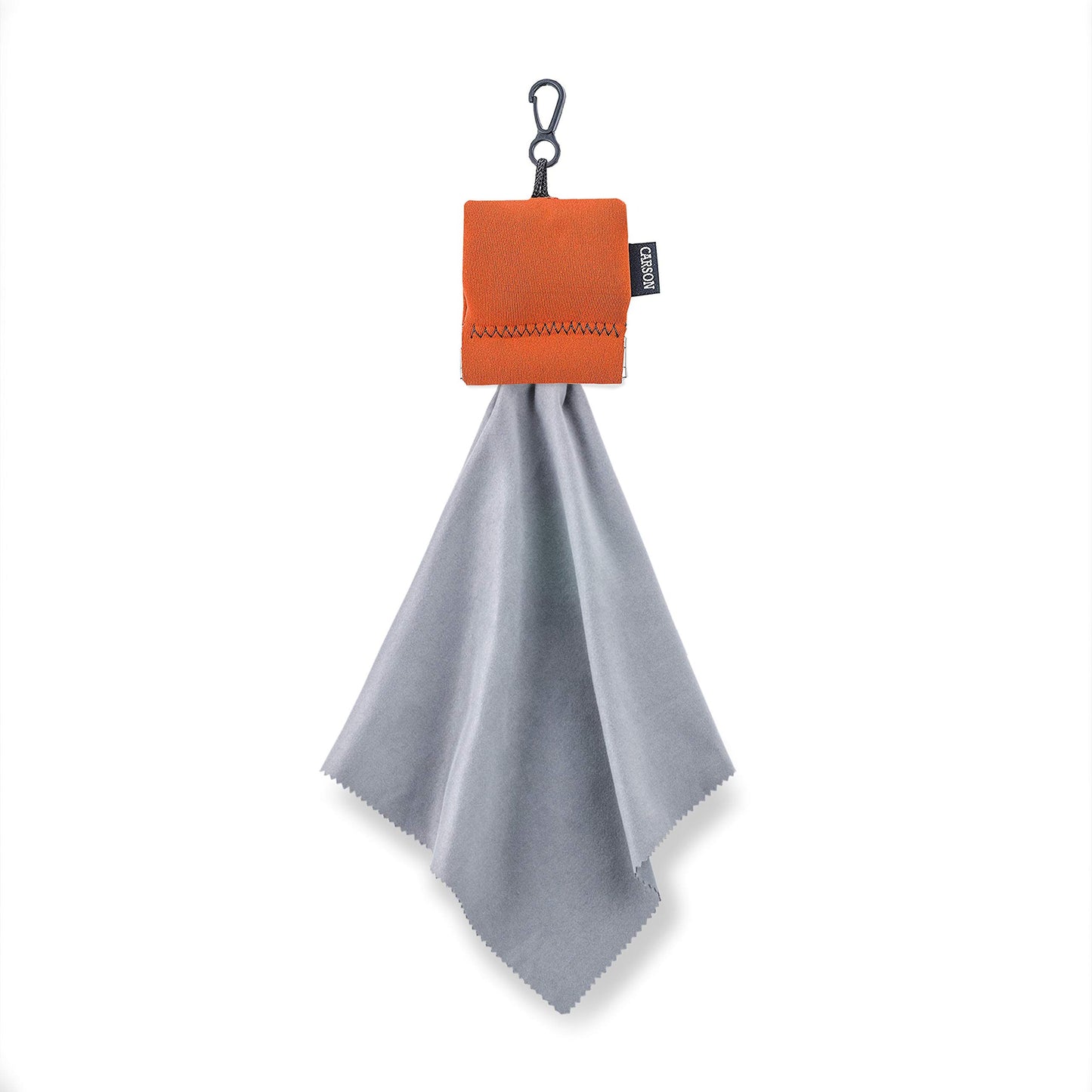 Carson Stuff-It Pro Microfiber Lens Cloth Cleaning System for Glasses, Smartphones, Tablets, Optics, Lenses, Cameras and More, 8.0'' x 8.0'' - Orange