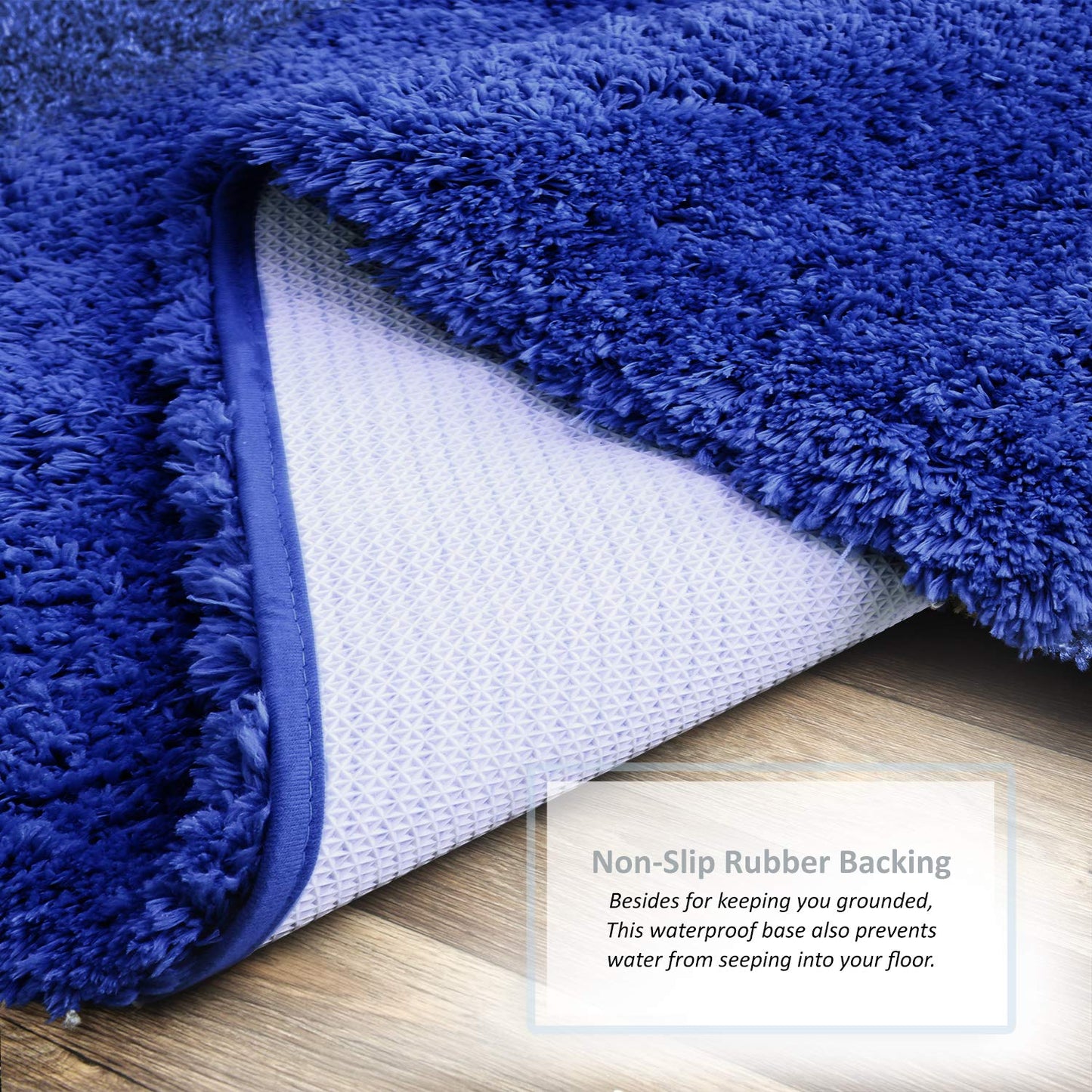 Clara Clark Bathroom Rugs, Ultra Soft Shaggy Bath Rugs - Bath Mats for Bathroom, Machine Wash, Non Slip Backing Rubber, 32 x 48 Inches, Blue Bathroom…