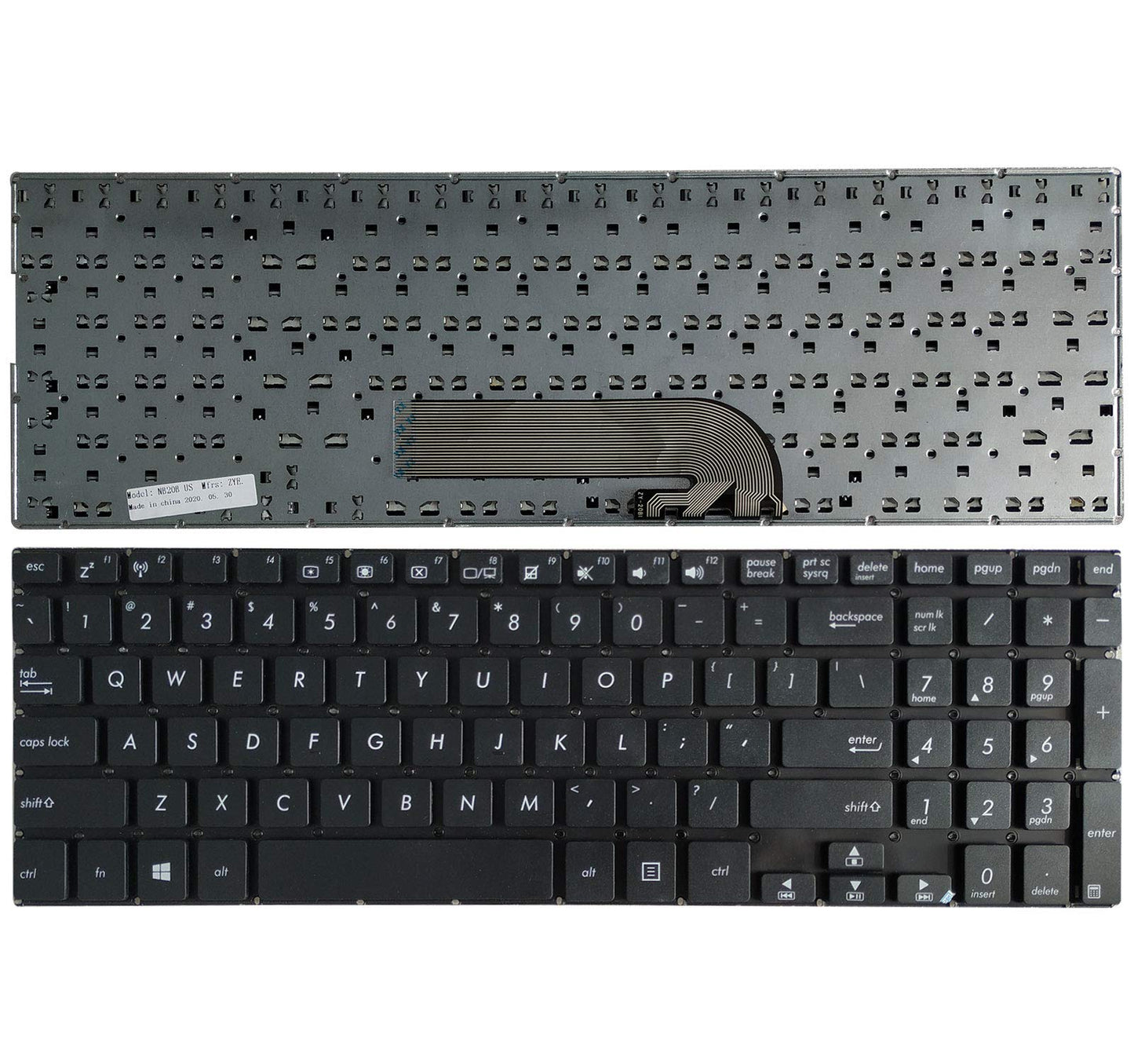YUHUAI Laptop Keyboard Replacement, US QWERTY Layout, Wired, Black, 104 Keys, Modern, Ambidextrous, Backlit, For Asus TP500L, TP500LA, TP500LB,