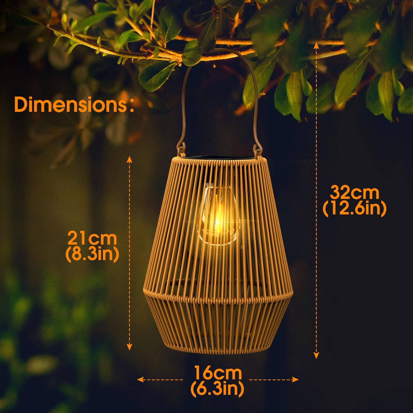 Solar Lanterns Outdoor Waterproof, KagoLing Solar Lanterns Outdoor Gifts for Women Mom Grandma Hanging Solar Lights Outdoor Handwoven Rattan Garden