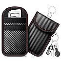caslord Faraday Bags, Pack of 2 faraday bags for car keys with 4 Pack Key Rings for Car Security, M, Red