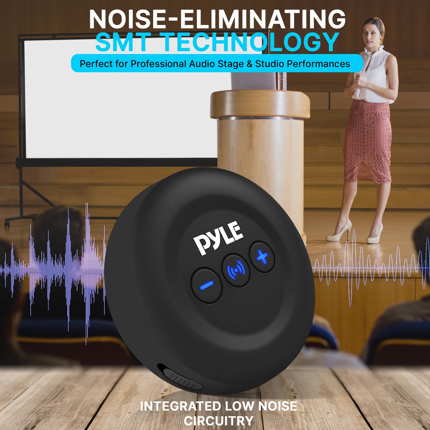 Pyle Wireless Audio Transmitter and Receiver Set - Low Latency Bluetooth Adapter with 3.5mm AUX & RCA Inputs/Outputs, Plug & Play for TV, Projector
