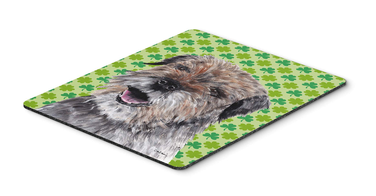 Caroline's Treasures SC9571MP "Border Terrier Lucky Shamrock St. Patrick's Day Mouse Pad, Hot Pad or Trivet" for Home Office Gaming Working Computers
