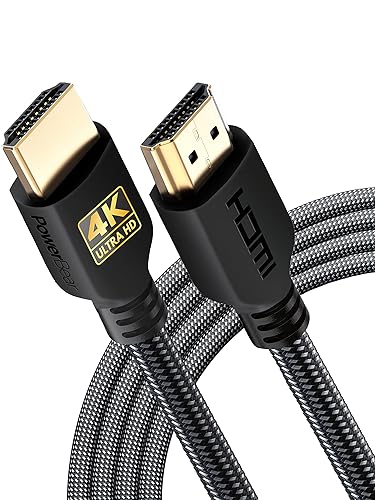 PowerBear 4K HDMI Cable 10 ft | High Speed Hdmi Cables, Braided Nylon & Gold Connectors, 4K @ 60Hz, Ultra HD, 2K, 1080P, ARC & CL3 Rated | for Laptop