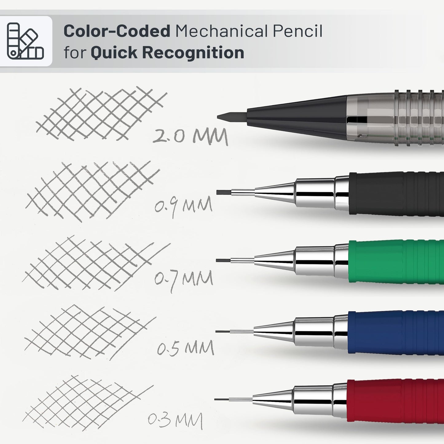 Mr. Pen- Art Mechanical Pencil Set, 5 Mechanical Pencils (0.3, 0.5, 0.7