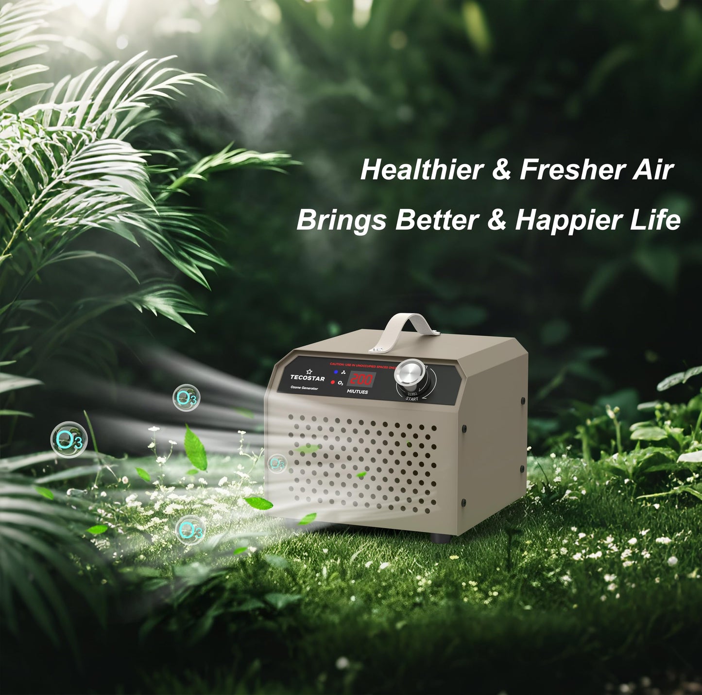 TECOSTAR Ozone Generator 30,000mg/h Industrial & Home Use Air Purifier - O3 Air Ionizer High Capacity for 2,000 Sq Ft, Smoke Odor Removal, Odor