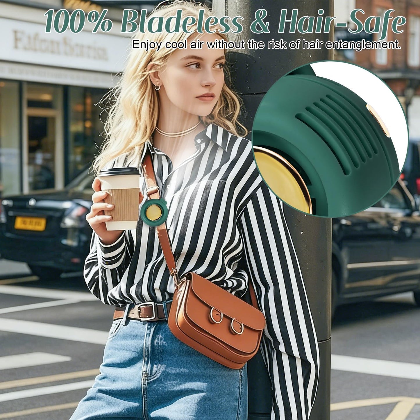sncsiuw 2026 New Portable Clip-On Fan, 360° Rotatable Mini Bladeless Fan for Shirt & Waist, 3-Speed Quiet Wearable Personal Fan, USB-C Rechargeable