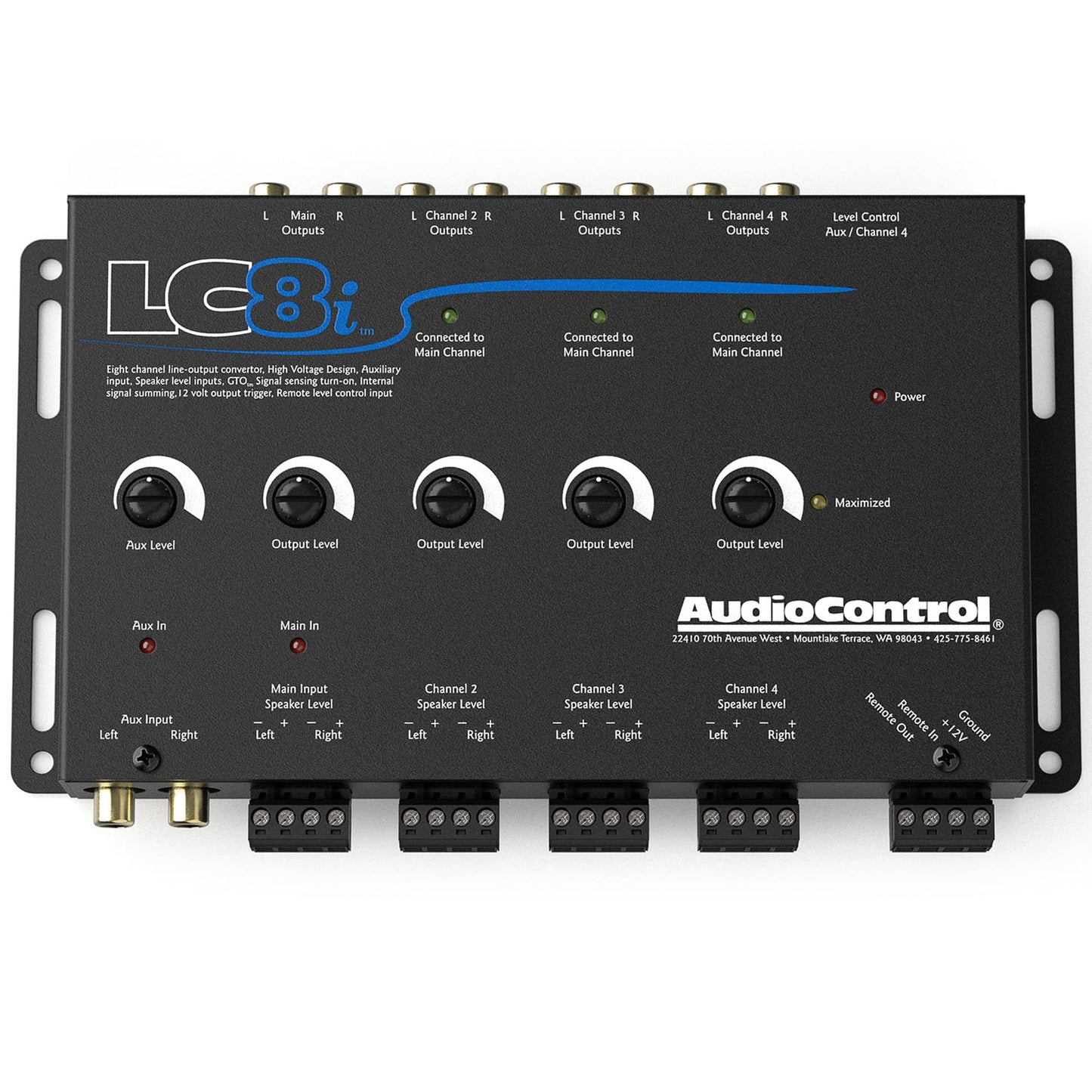 AudioControl LC8i 8-Channel Active Line Output Converter with Auxiliary Input for Adding Subwoofers, Amplifiers to Factory Car Audio Receiver or Head
