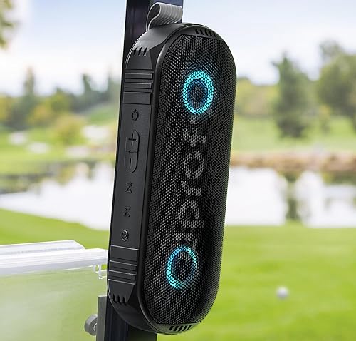 Dprofy New Play 2 Rounds, Magnetic Bluetooth Golf Speaker, Stereo Sound Portable Pro Wireless Waterproof Speaker with Rich Bass, Golf Accessories Golf