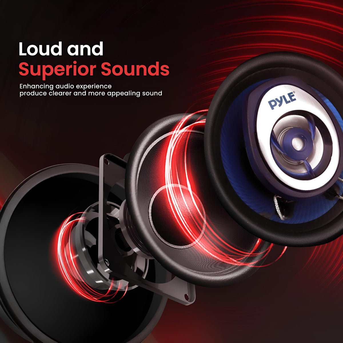 2-Way Universal Car Stereo Speakers - 120W 3.5 Inch Coaxial Loud Pro Audio Car Speaker Universal OEM Quick Replacement Component Speaker Vehicle Door/Side Panel Mount Compatible - Pyle PL32BL (Pair)
