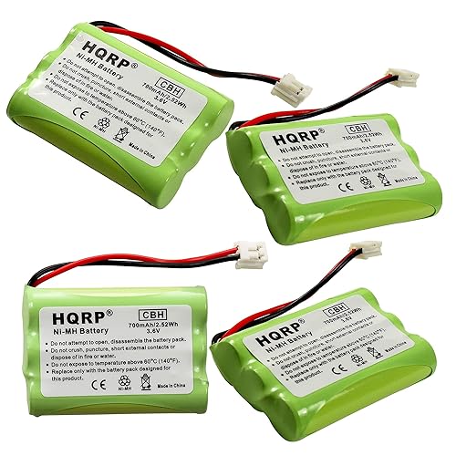 HQRP Phone Battery 4-Pack Compatible with VTech 89-1323-00-00/8913230000 / 891323, 2465, 6765, 6772 6773 6775 6783 6785 6822 6897 Replacement Cordless