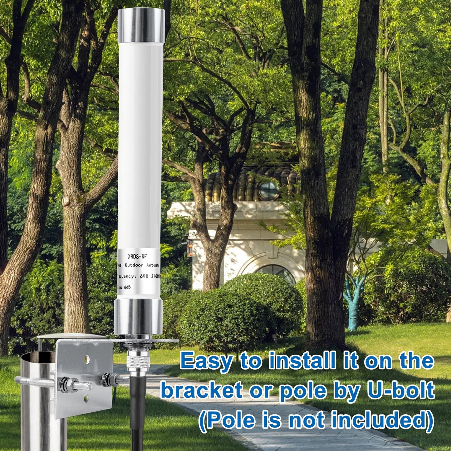 XRDS-RF 4G LTE Antenna 6dBi Omni-Directional Outdoor Fixed Mount Antenna with N Female Connector for Router, Modem, Radio, Signal Amplifier