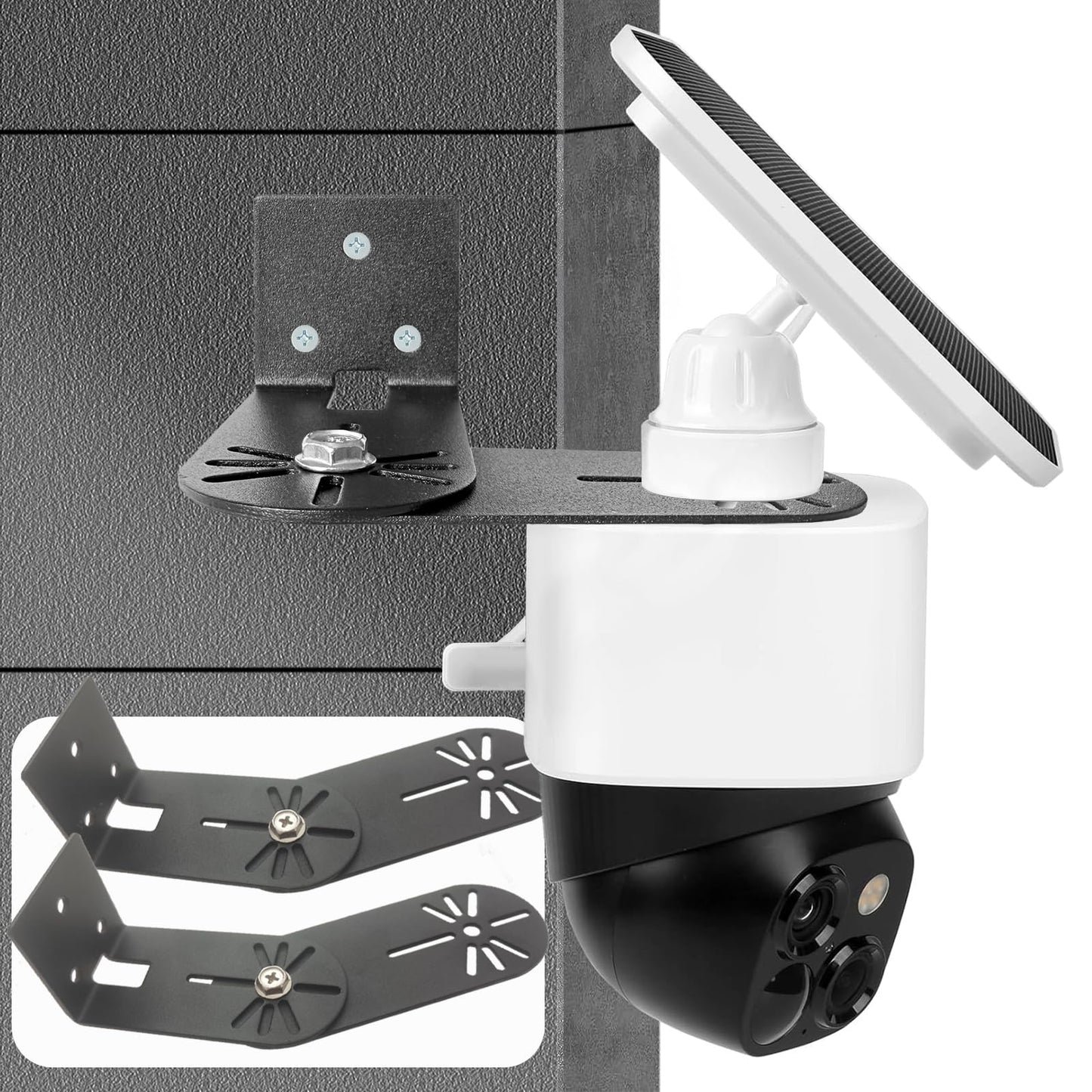 2PC Adjustable Corner Mount Bracket Compatible for Eufy Security SoloCam S340, Maximum Coverage of 270° on Both Sides of The House,Extended Corners
