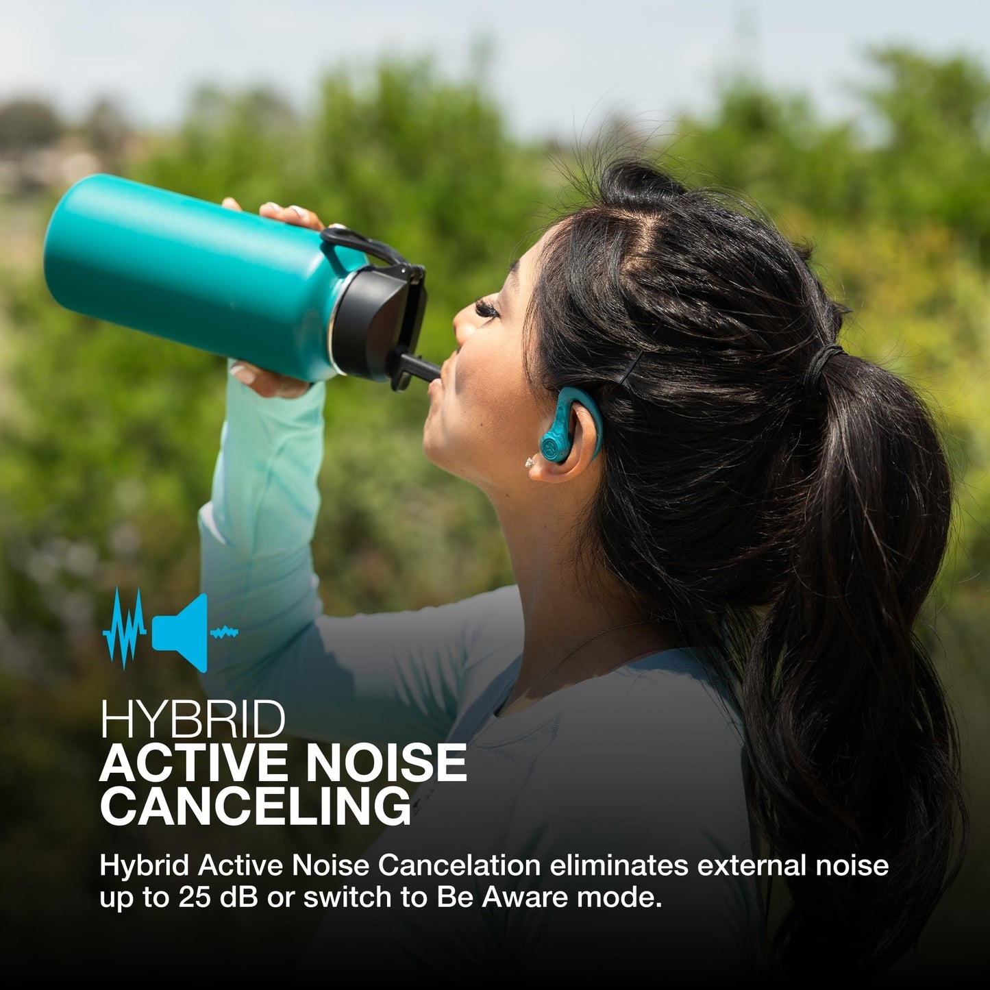 JLab, JBuds Sport ANC 4, True Wireless Earbuds, Active Noise Cancelling, Bluetooth, Multipoint Connect, Teal