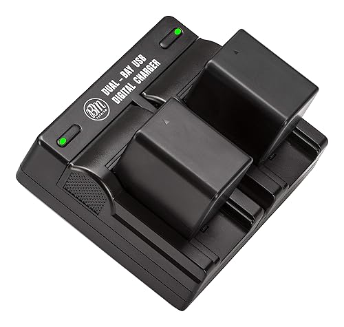 BM Premium 2 BP-727 Batteries and Dual Charger for Canon Vixia HFR80 HFR82 HFR800, HFR70, HFR72, HFR700, HFR32, HFR300, HFR40, HFR42, HFR400, HFR50