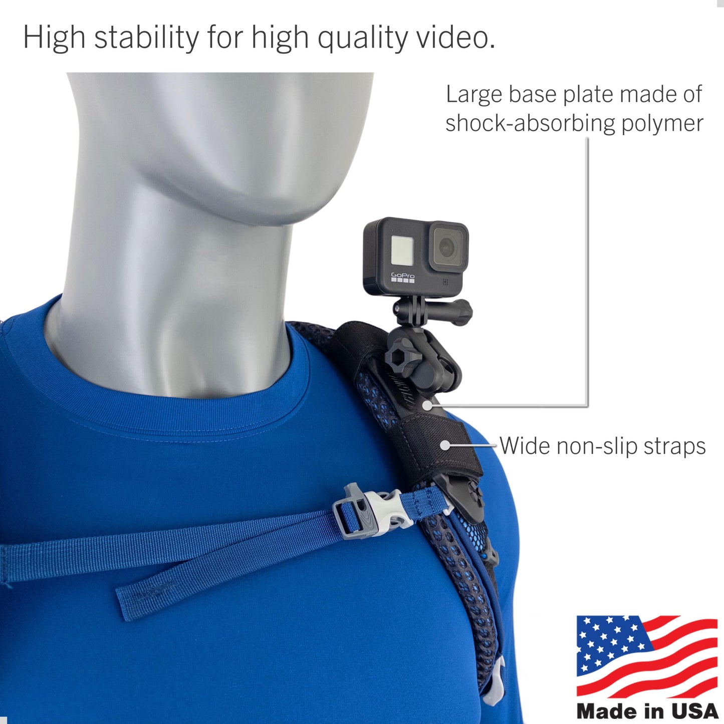 STUNTMAN Pack Mount High-Stability - Backpack Shoulder Strap Mount for Action Cameras - Fits GoPro, DJI Osmo (Action 5 Pro, 4, 3, 2), Insta360 (Ace
