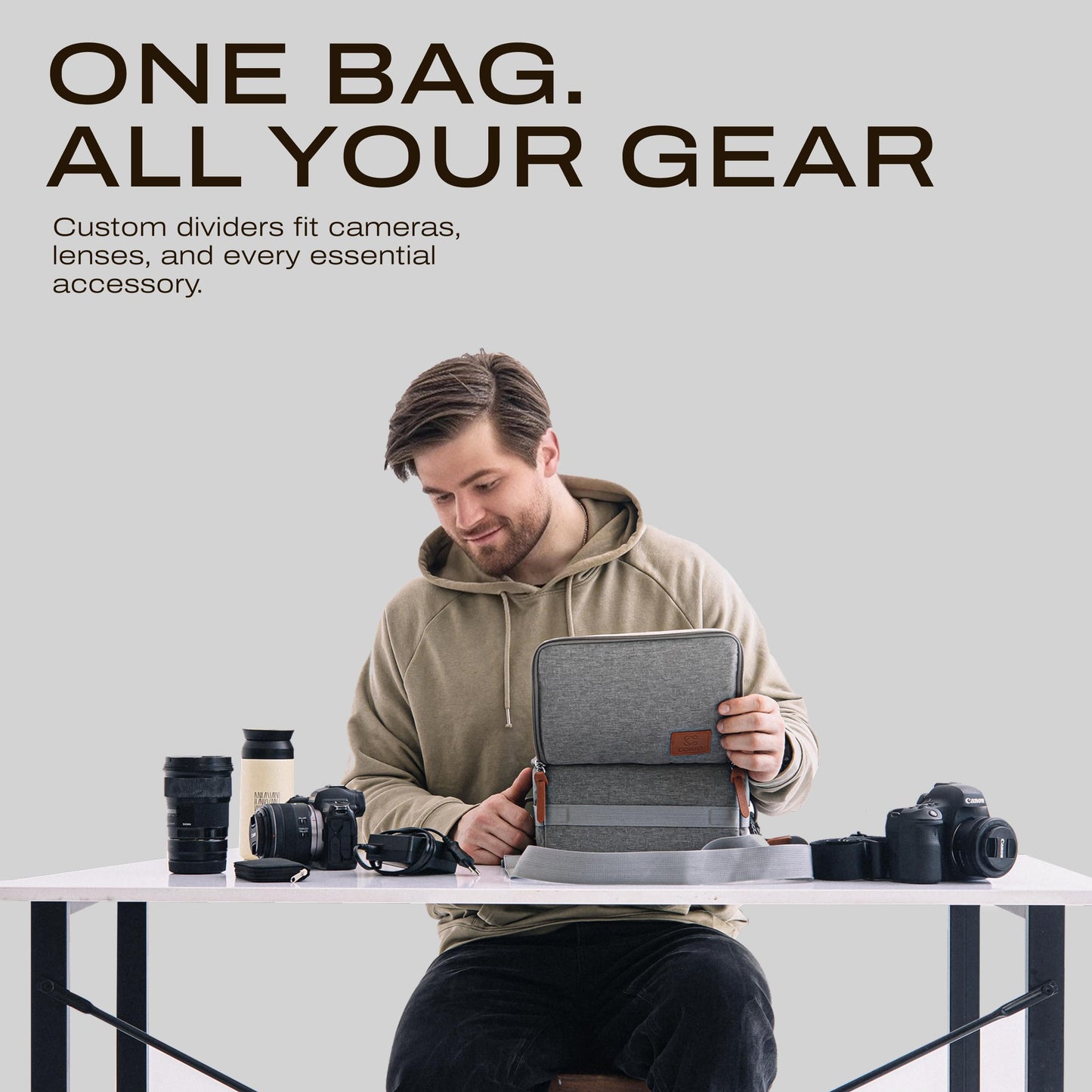 C Coiro Camera Bag for Digital DSLR SLR, Protection, Waterproof Mirrorless Small Camera Bag, Camera Lens Case, Travel Organizer Camera Insert