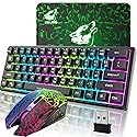 60% Mechanical Gaming Keyboard Mini 68 Keys Anti-Ghosting Wired Type C Chroma RGB 18 Backlit Effects,Lightweight Gaming Mosue 6400DPI Honeycomb
