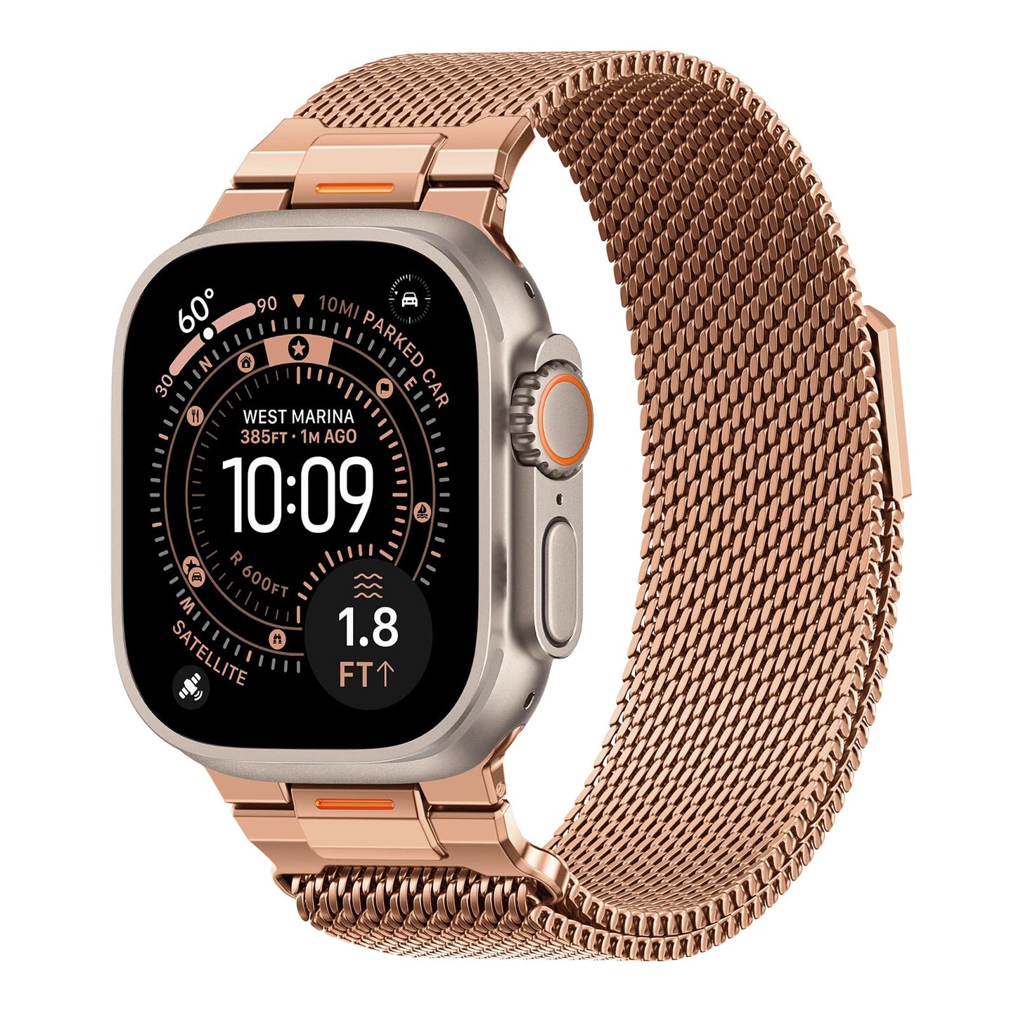 BXUXOHS Milanese Loop for Apple Watch Ultra 3/2 Band 49mm 46mm 45mm 44mm 42mm Men,Tactical Mecha Strap Military-Grade Design,Magnetic Metal Wristband