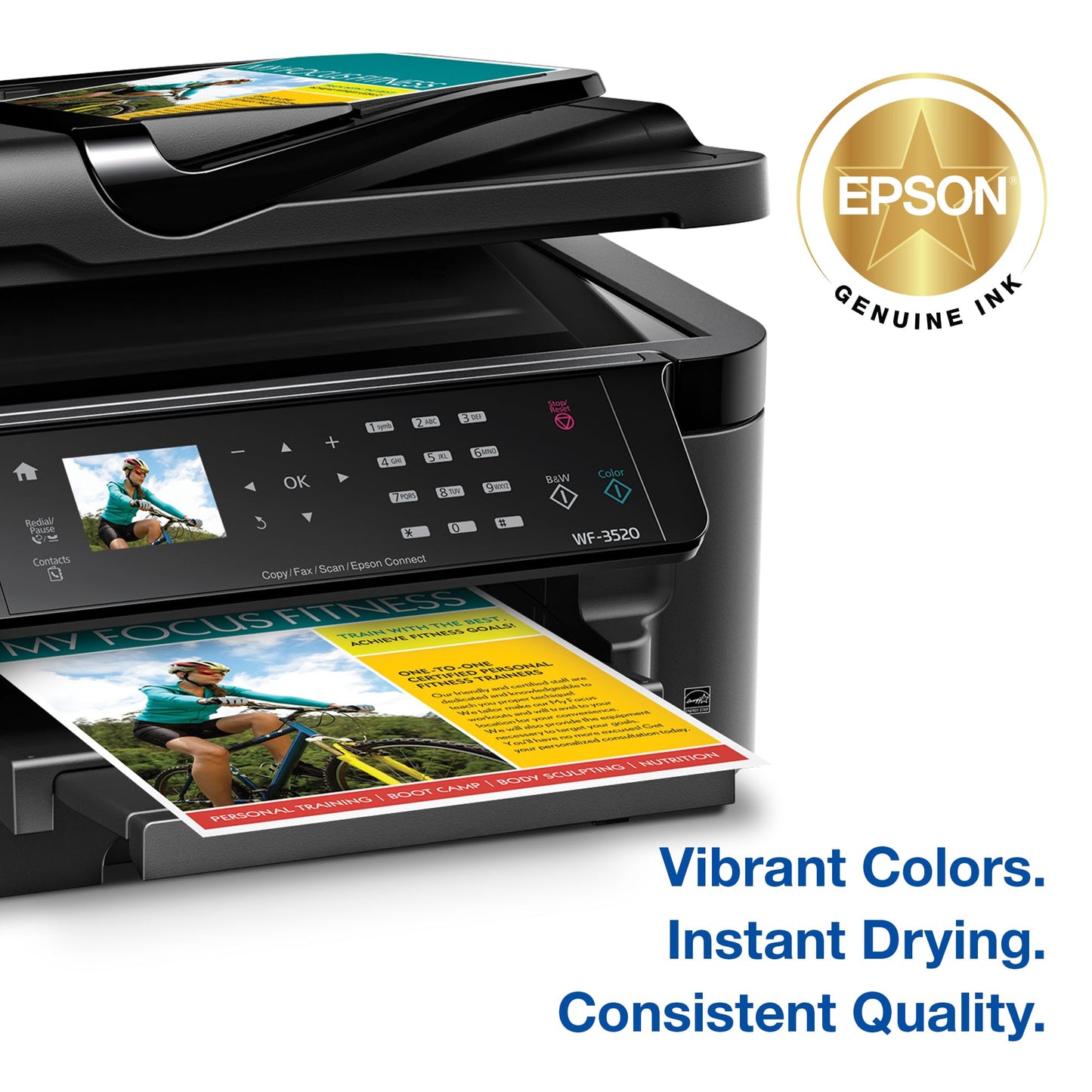 Epson 126 DURABrite Ultra Ink Cyan Cartridge for WF-3520, 3530, 3540, 520, 545, 630, 633, 635, 645, 7010, 7510, 7520, 840, 845 and Other Select Models