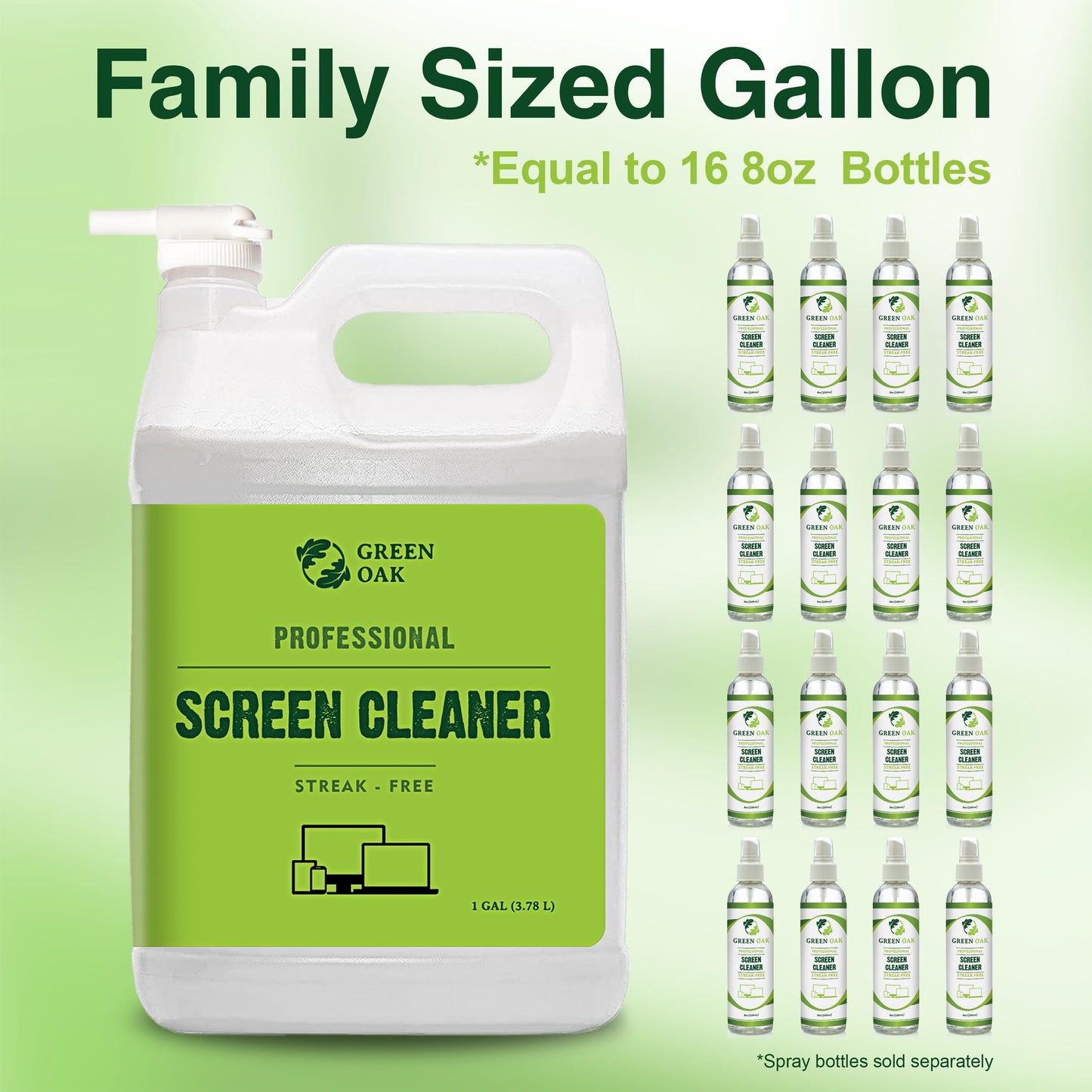 Green Oak Screen Cleaner Refill Professional Screen Cleaner Spray - Best for LCD & LED TV, Tablet, Computer Monitor, Phone - Safely Cleans