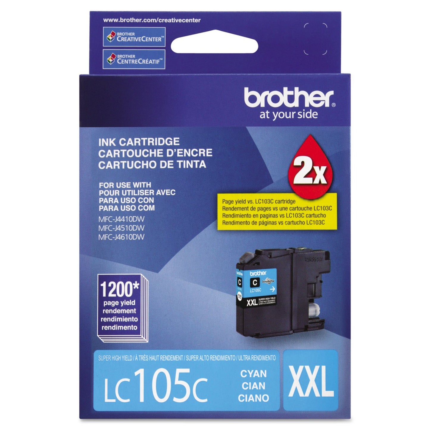 Brother LC105C LC105C Innobella Super High-Yield Ink, Cyan