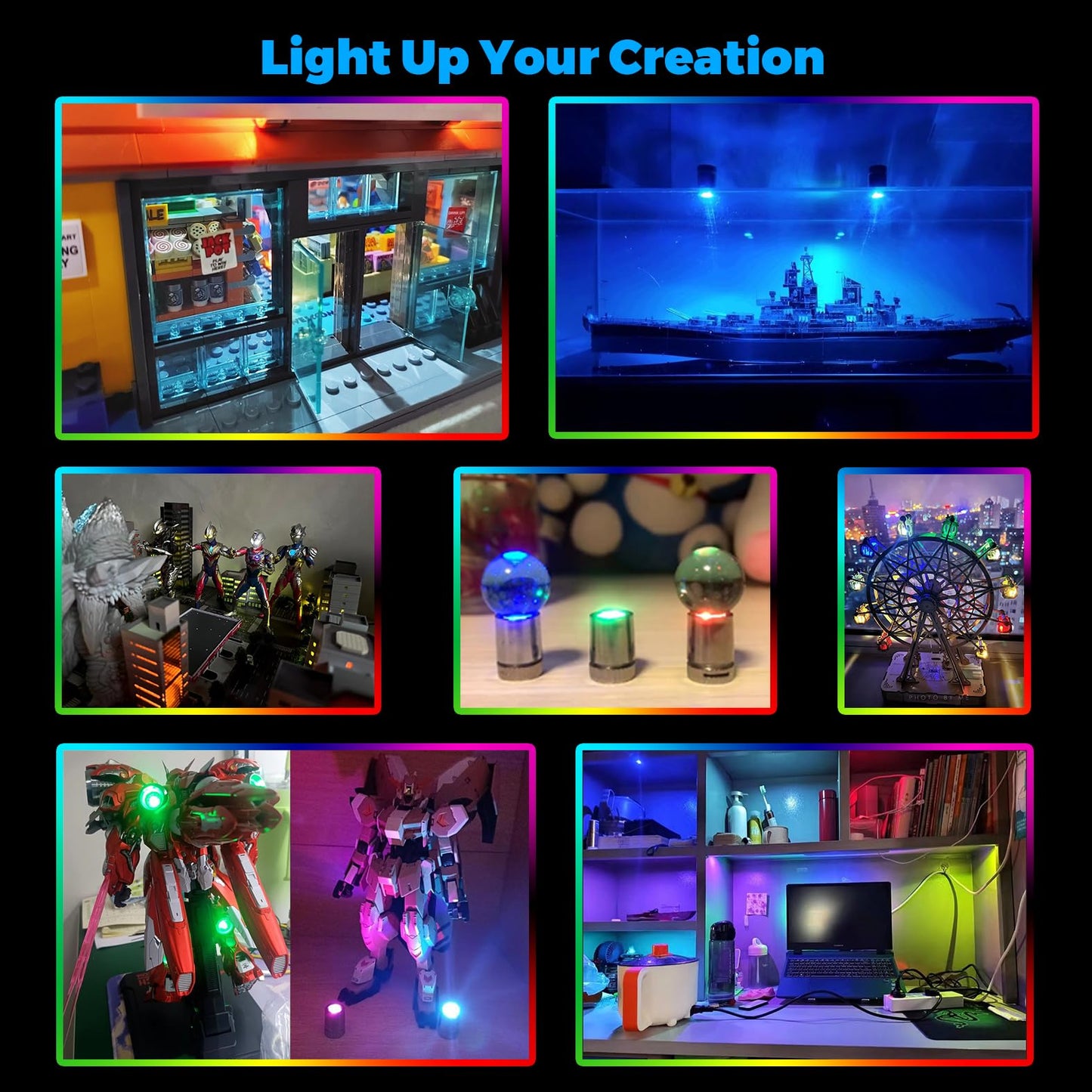 20 Pack Small Spotlight Battery Operated LED Lights, Warm White LED Wireless Miniature Spot Light for Artwork Painting,Jewelry Showcase