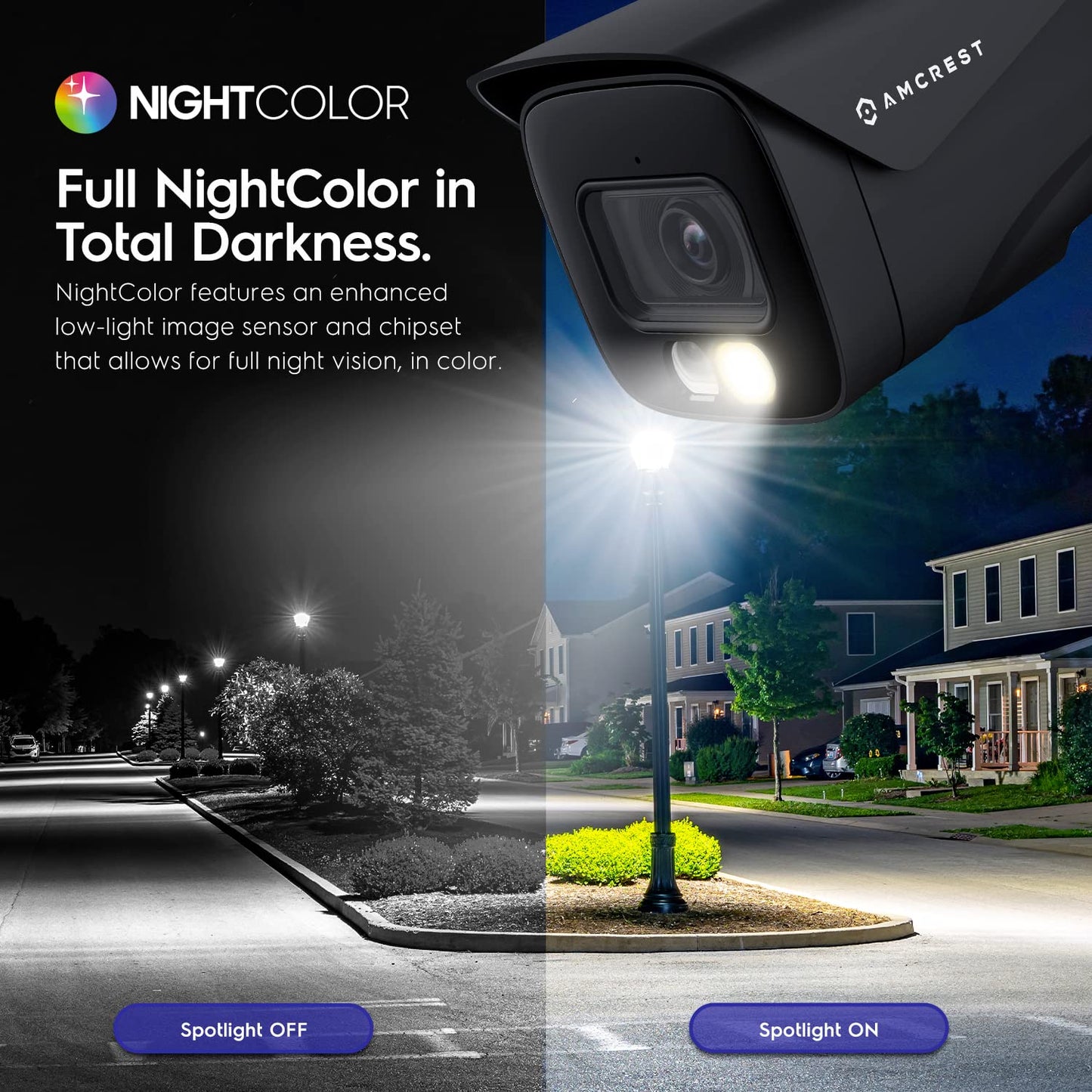 Amcrest 2-Pack UltraHD 4K IP PoE AI Camera, FOV 129°, 49ft Color Nightvision, Security Outdoor Bullet Camera, Human & Vehicle Detection, Active