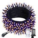 HeKation Christmas Outdoor Lights, 300Led 100FT Christmas Twinkling String Lights for Tree, Indoor, Outdoor, Purple and Orange with Remote Control 8