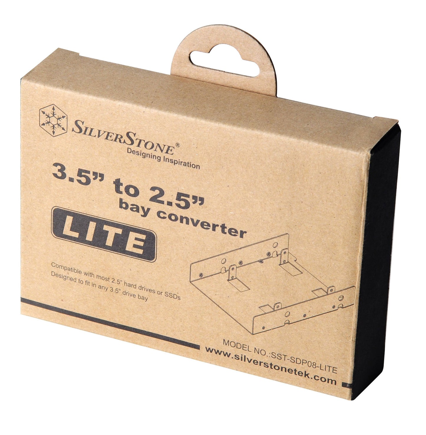 SilverStone Technology 3.5-Inch to 2 x 2.5-Inch Internal Hard Drive HDD/SSD Bay Converter (SDP08-LITE)