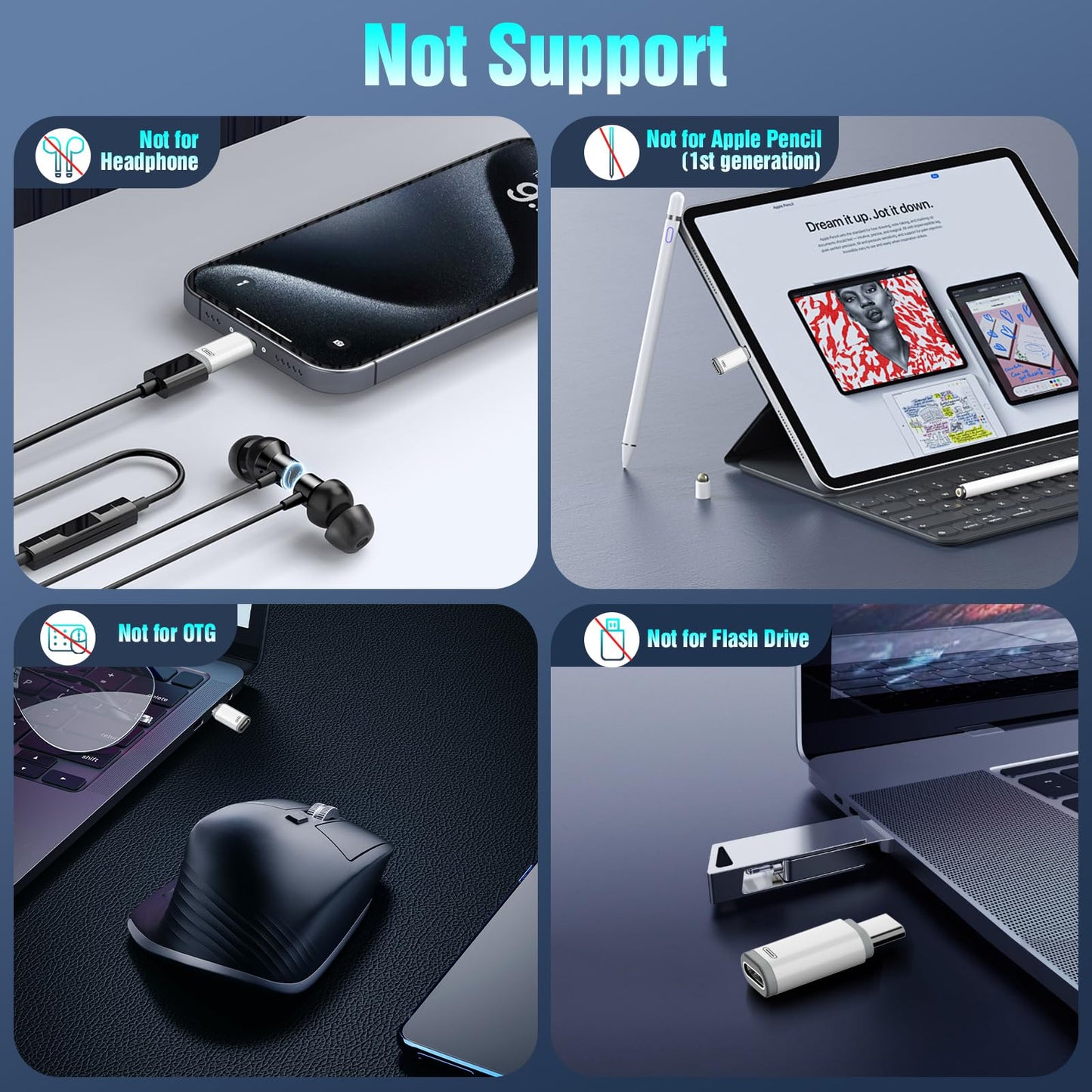 TiMOVO Lightning Female to USB C Male Adapter, 4 Pack USB C to Lightning Adapter Supports Charging & Data Sync with Anti-Lost Loop for iPhone 17/16…