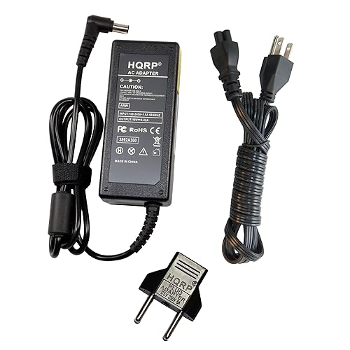 HQRP 19V AC Adapter Compatible with LG 24MP57HQ 24MP57VQ 24MP67HQ 24MP67VQ 27EA53VQ 27EA63V Monitor LED LCD HDTV TV Power Supply Cord Adaptor + Euro…
