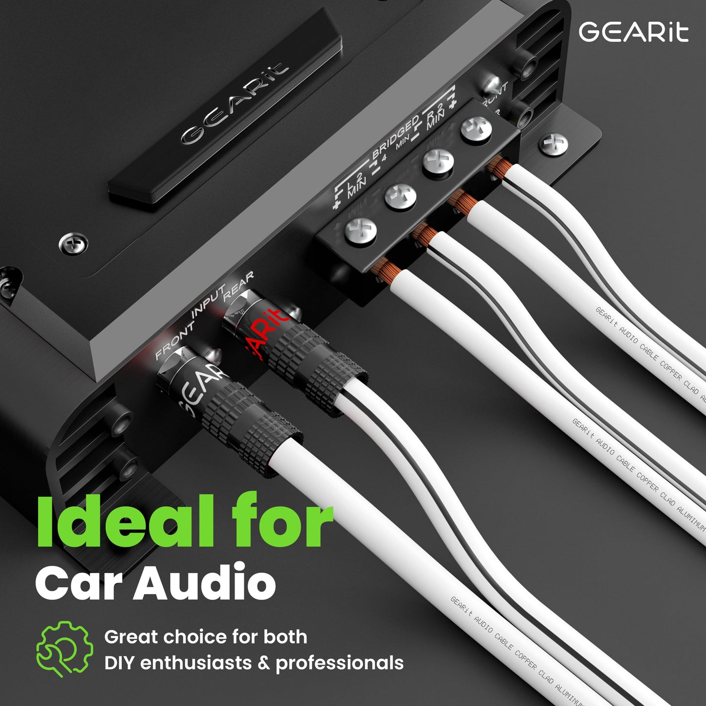 GEARit 14 Gauge Speaker Wire 500ft,Flexible Speaker Cable with Foot Markers & Polarity Markings,14 Gauge Wire for Car Audio & Home Theater